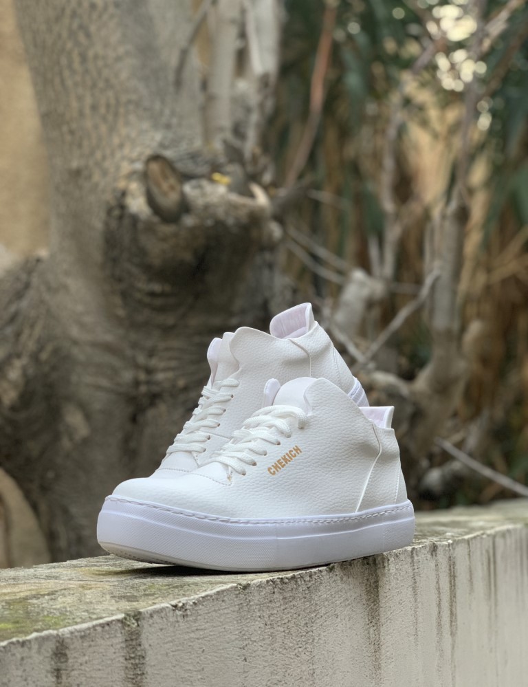 Ανδρικά λευκά Sneakers δερματίνη CH004W